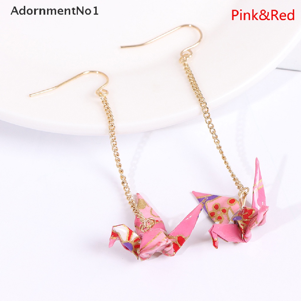 (AdornmentNo1) Anting Tusuk Gantung Desain Origami Burung Bangau Mini Untuk Wanita