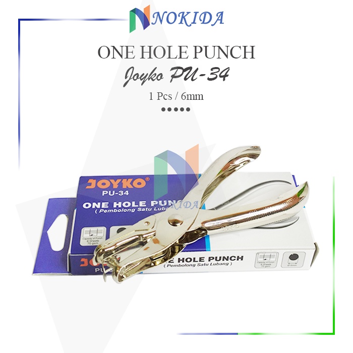 

Nokida One Hole Punch PU-33 / Alat Pembolong Satu Lubang / Alat Pelubang Kartas / Strapless Pelubang Binder / alat melubangi kertas / mesin plong pelubang kertas / pembolong kertas 1 lubang / Tang Pelubang Kertas / Alat Perlengkapan Kantor