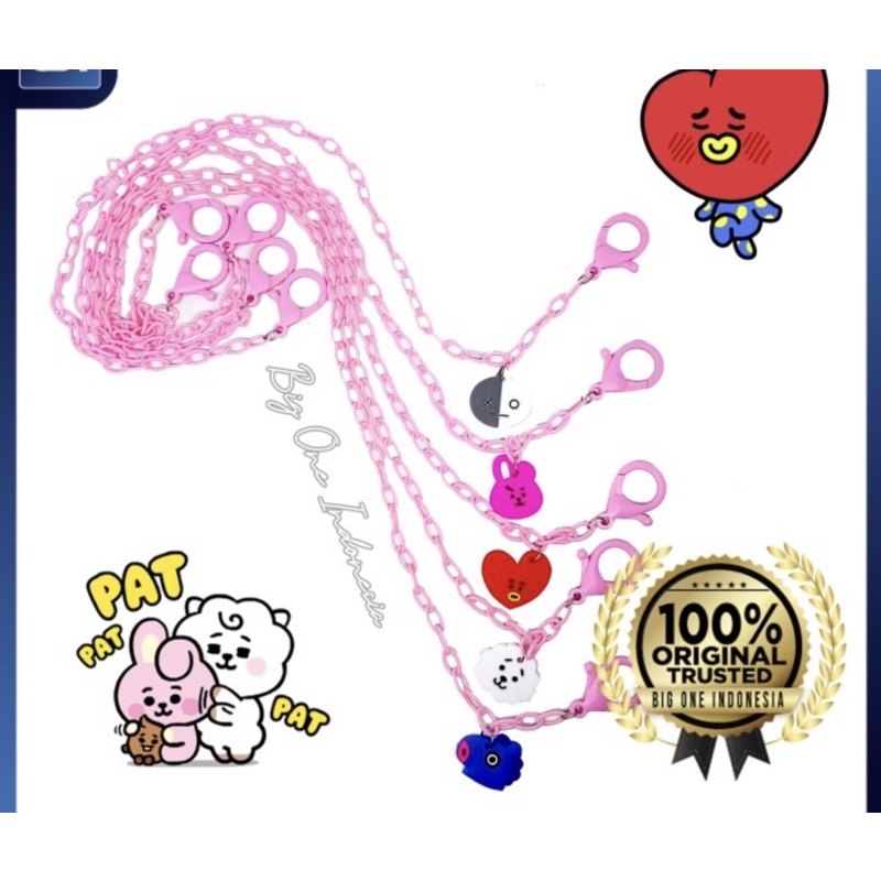 Tali Rantai Gantungan Masker Anak dan Dewasa, Tali Masker BT21, Kalung Masker  Ponny, Mask Lanyard