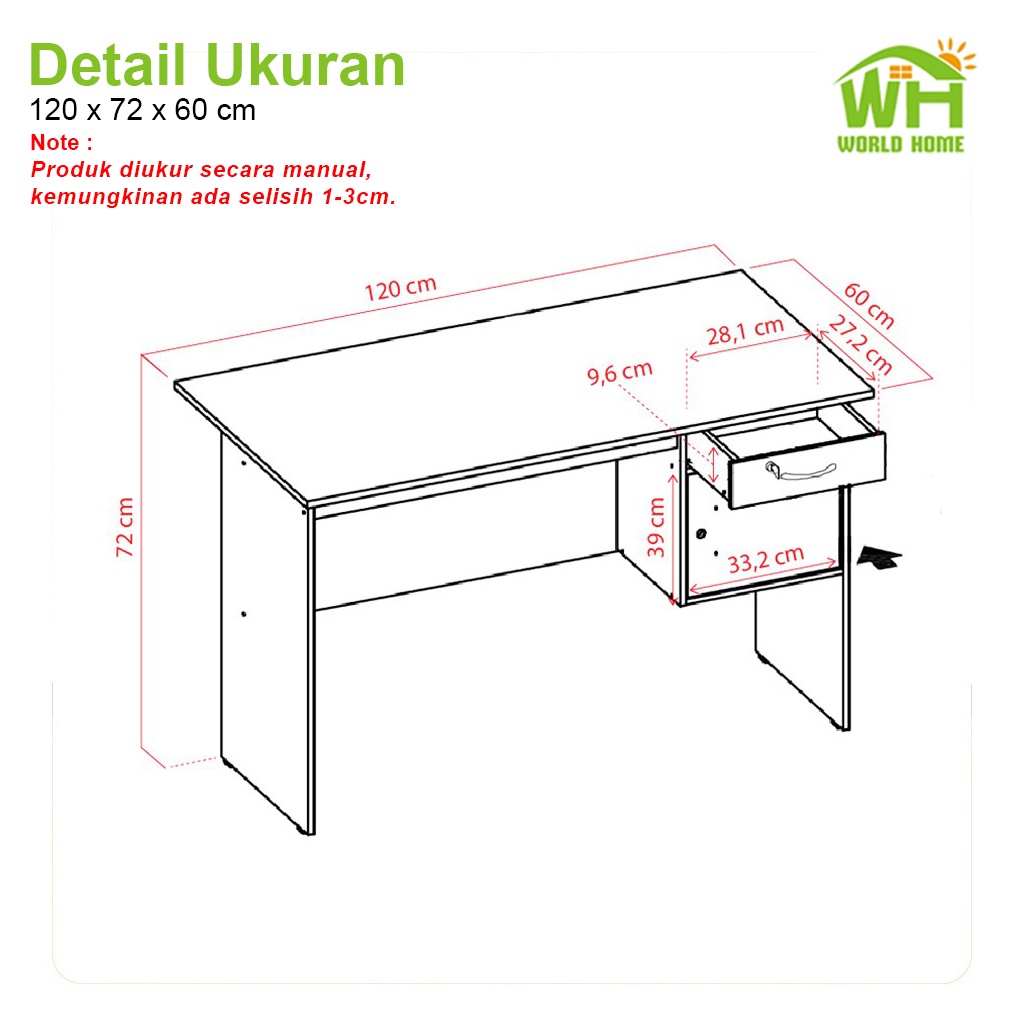 Meja Kantor Minimalis Meja Kerja Meja Komputer Meja Belajar Minimalis Model Elegant GOSHOP88