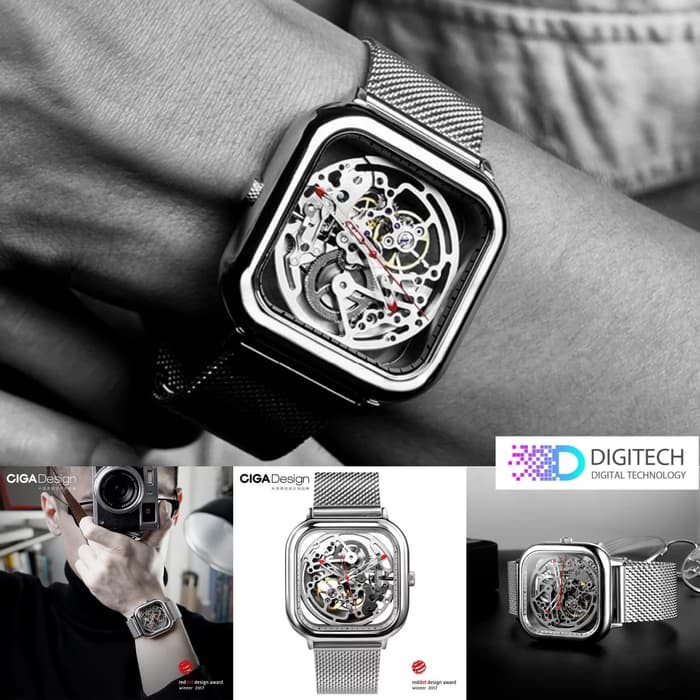 Jam Tangan Xiaomi CIGA Hollow Out Design Automatic Mechanical Watch - Hitam