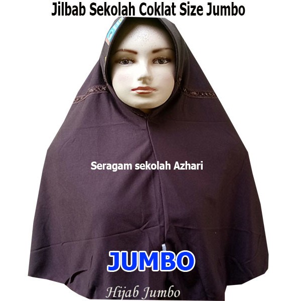 Kerudung Sekolah Jumbo SMA Coklat-Jilbab Sekolah Instan-Kerudung Sekolah Rabbani KW-Seragam Sekolah