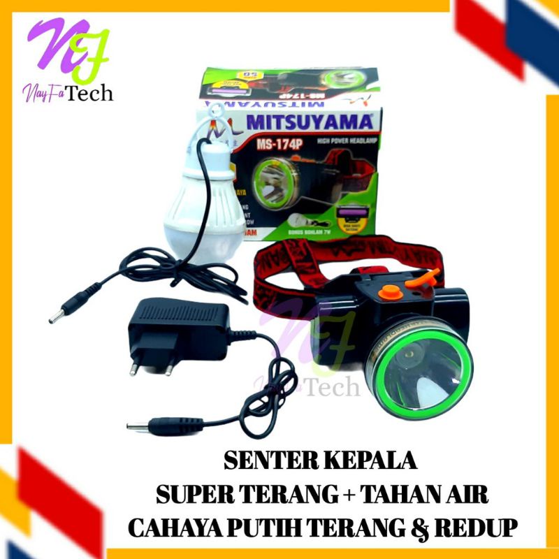 LAMPU SENTER KEPALA JINLONG JL-80P / MS-174P BATERAI 3000MAH