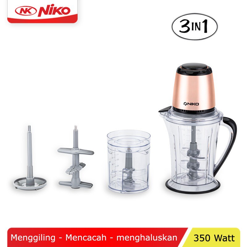 Niko Food Chopper Katana Pro Gold kapasitas 2.5 Liter  3in1 3 in 1 penggiling daging