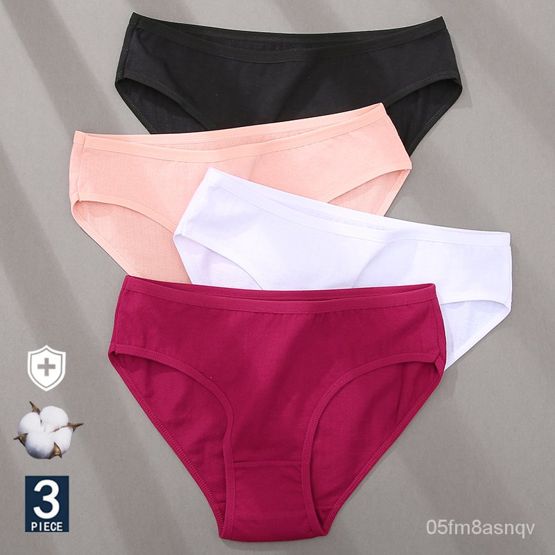 FINETOO 3PCS/Set Cotton Women Panties Lingerie Briefs S-XL Sexy Ladies Intimates Underwear For Woman