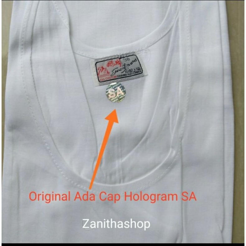 Singlet swan brand ORIGINAL 100% katun/Singlet swan brand tanpa lengan