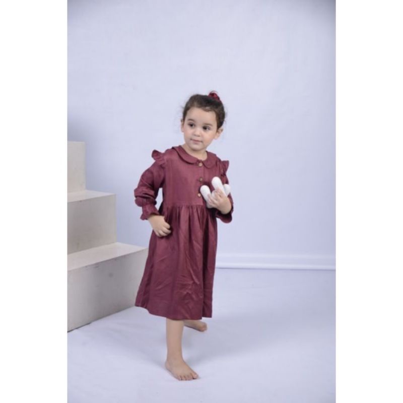 Jolie Dress Clarisha Kids / Dress Anak Lengan Panjang / Baju Anak