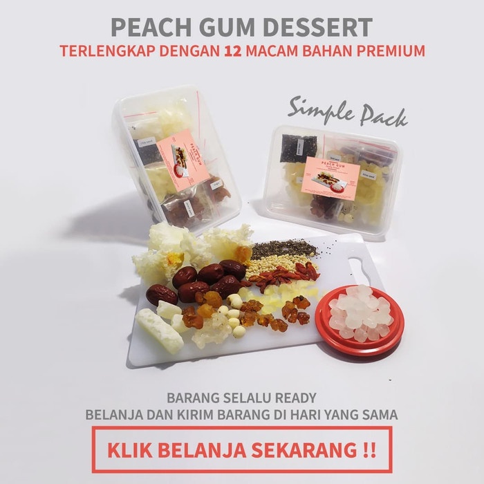 

tradisional-minuman- peach gum collagen dessert premium grade a paket komplit 12 bahan -minuman-