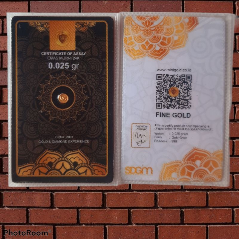 minigold 0,025 gram emas mini antam logam mulia