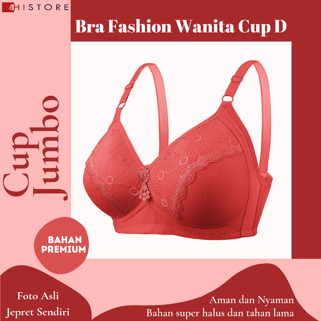 [HI] Bra BH JUMBO CUP D Fashion Wanita Bra wanita Premium Busa Tipis Tanpa Kawat Sangat Nyaman 8072