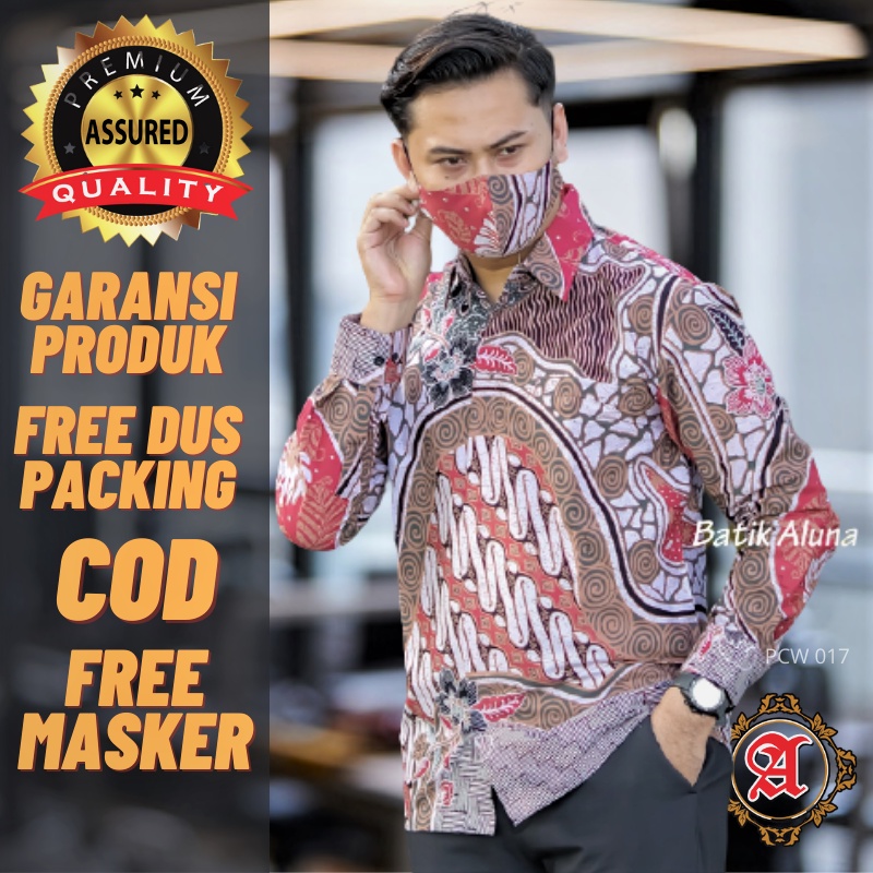 Baju Batik Pria Kemeja Lengan Panjang Modern Prabuseno Premium Full Furing Batik Aluna Solo PCW 017