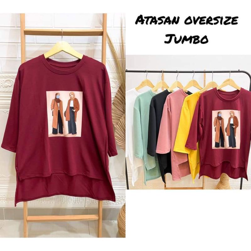 ATASAN OVERSIZE SABLON / ATASAN KAOS VIRAL / KAOS WANITA VIRAL