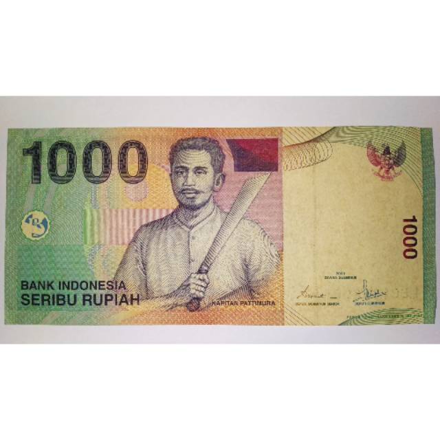 Uang kertas Rp.1000 gambar patimura
