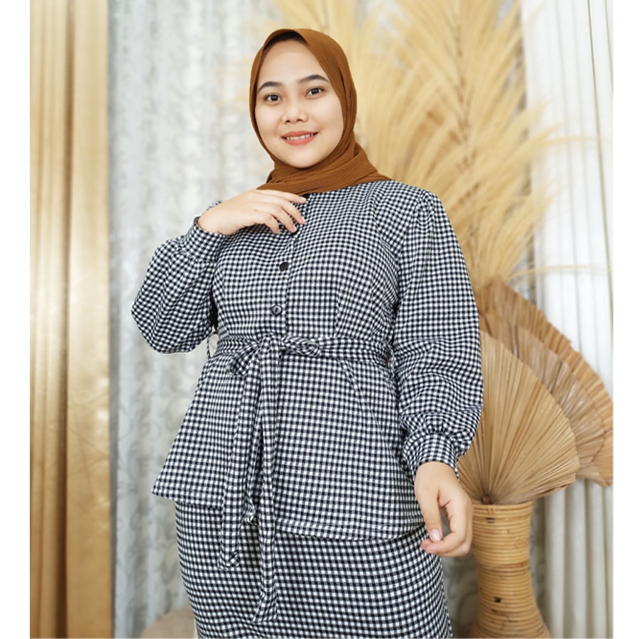 AILATU PARVEEN SET BAJU ROK KOTAK BUSUI CARLINA