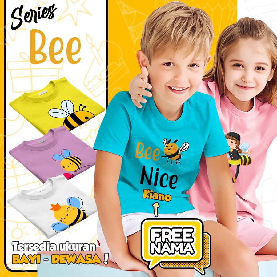 Baju Kaos ANAK DAN DEWASA BEE LEBAH TAWON COUPLE (FREE NAMA)