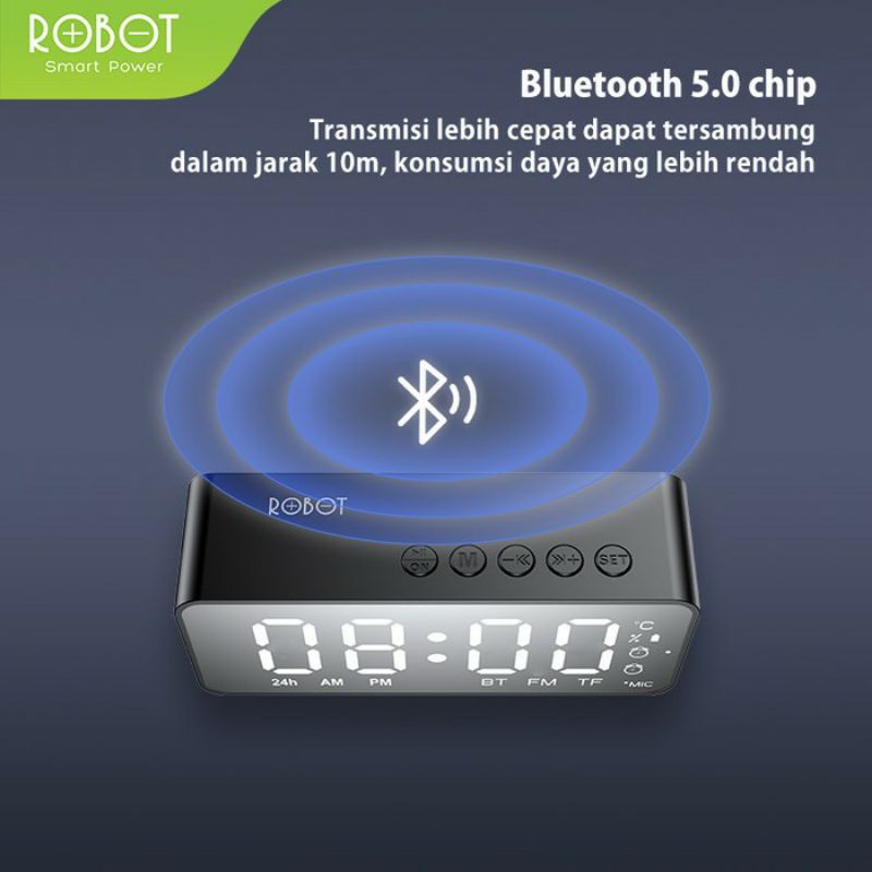 Speaker Robot RB150 LED Alarm Clock Speaker Bluetooth Mini 5.0 Original