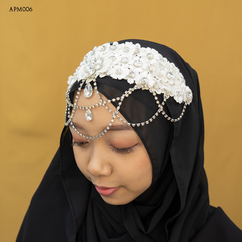 [PRODUK FAVORITE] ACCESORIES WANITA HEADPICE HIJAB MUTIARA PUTIH APM006