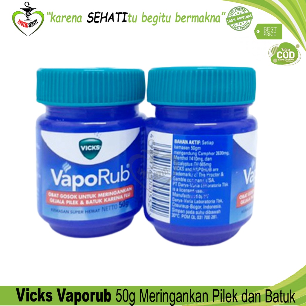 VICKS VAPORUB 50 GRAM MERINGANKAN GEJALA FLU HIDUNG TERSUMBAT