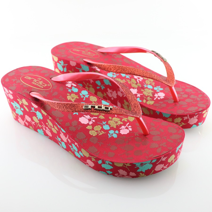 Ando Bella Merah - Sandal Wedges Wanita