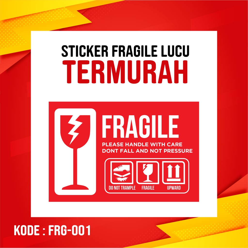 Stiker Fragile Lucu (Minimal 50pcs)