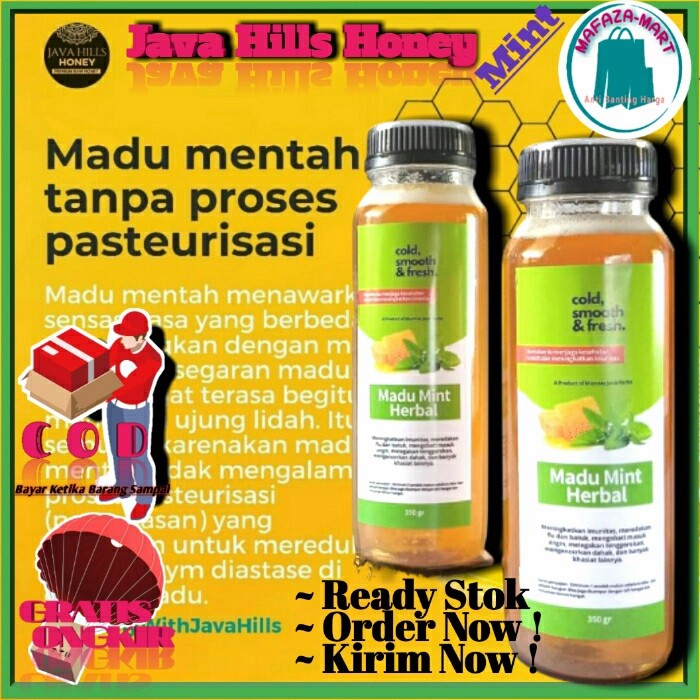 

Madu Java hills Honey Mint Herbal Gangguan Pernafasan Flu Pilek Batuk dan Radang Tenggorokan Ampuh