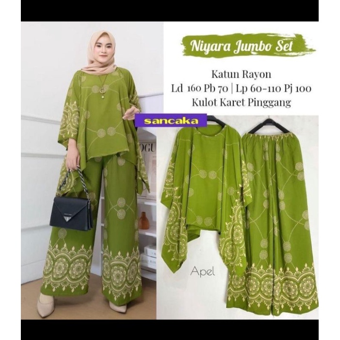 SETELAN WAKA ONE SET WAKA WAKA SUPER JUMBO RAYON SUPER // Niyara Jumbo Set