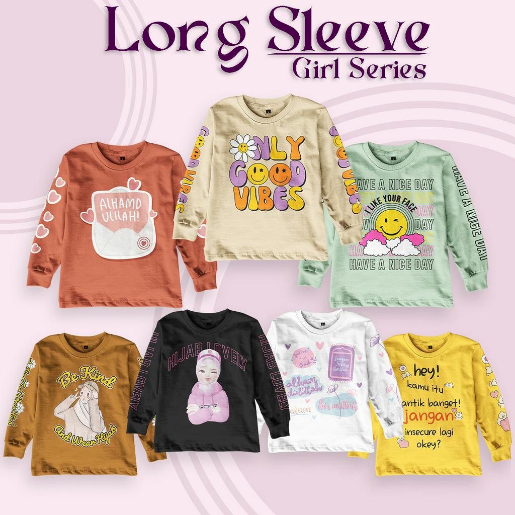 Kaos Lengan Panjang Anak Perepuan 1-14 Tahun Long shirt Motif Girl Series
