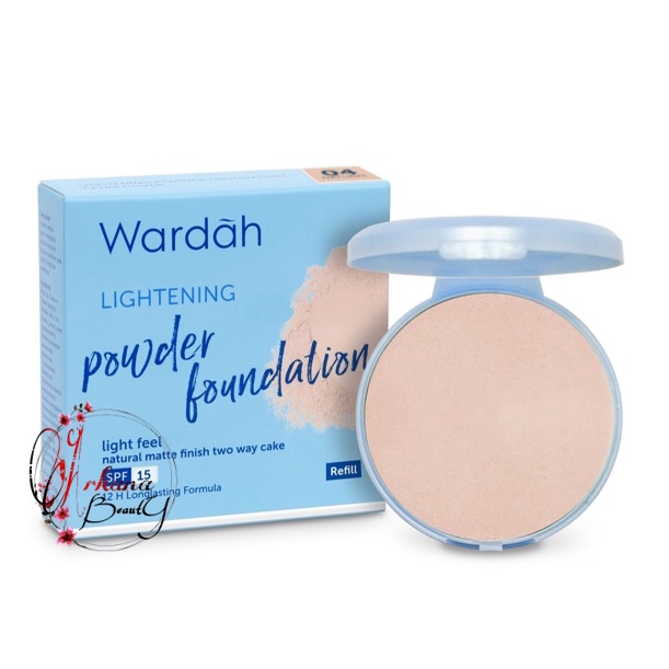 WARDAH POWDER FOUNDATION LIGHTENING SERIES  + UV PROTECTION /  TWC LightFeel / Compact + Kaca / Refi