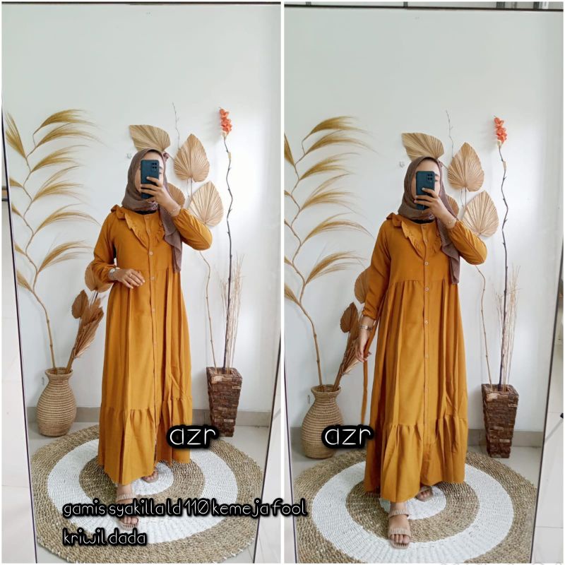 COD/GAMIS SYAKILLA TERBARU/DRESS WANITA MUSLIM/BAJU SYAKILLA JUMBO/DRESS MURAH/ORIGINAL