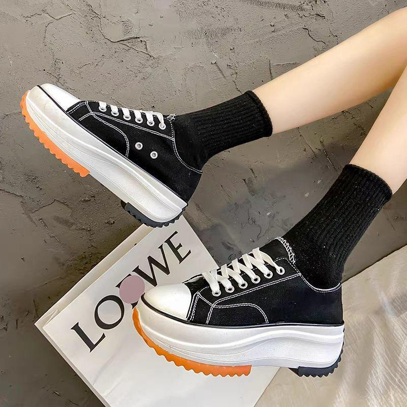 Sepatu Wanita Putih Sol Breathable Nyaman Sneaker Cewek Wedges Hak Platform Sneakers Cewe Kekinian Korea