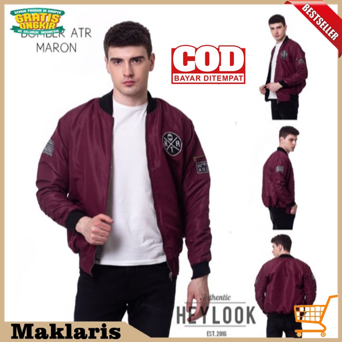 JAKET PRIA Trend Line Jaket Laki Cowok  Abu Hitam Merah 