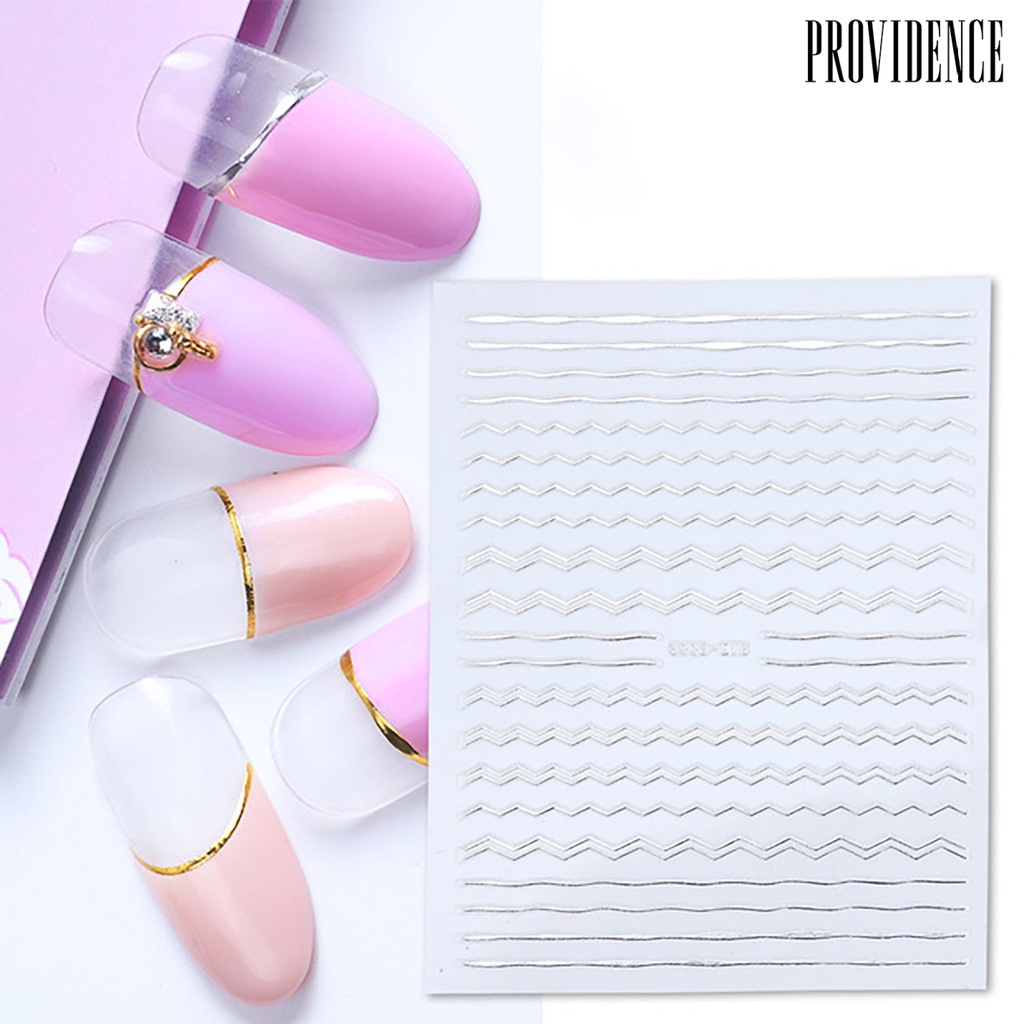 Providence Nail Art Sticker Gold Colour Geometry Shapes PET Material Long-lasting Nail Art Sticker For Salon