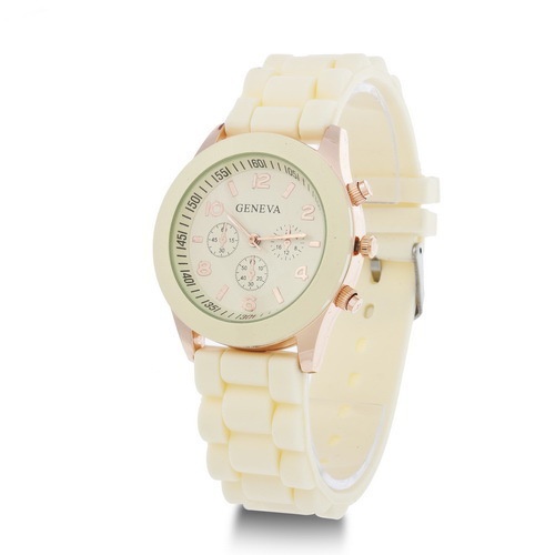 Jam Tangan Wanita Chrono 3 Mata Silicone Candy Model Korea