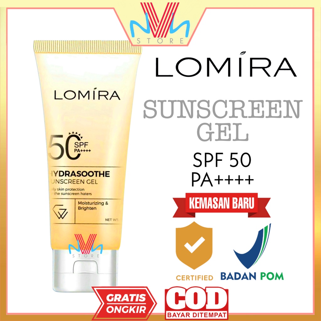 LOMIRA SUNSCREEN GEL SPF 50 - SUNSCREEN LOMIRA - SUN BLOCK MURAH - SUNBLOCK LOMIRA - TABIR SURYA