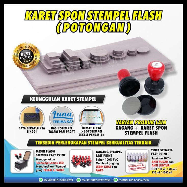 

Gagang Plus Karet Stempel Flash Potongan Ukuran Oval 46X34Mm