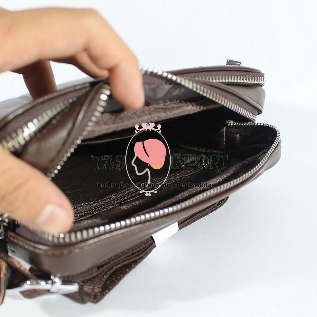 New TAS SELEMPANG PRIA KANTOR KECIL CASUAL IMPORT | MONTBLANC 3566 BROWN