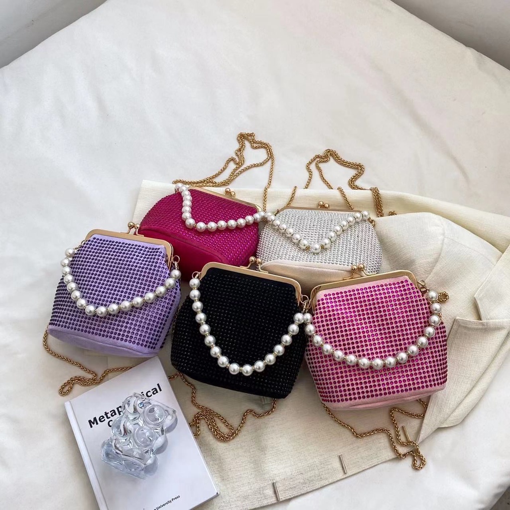 Tas Selempang Wanita Manik Import Mutiara Model Terbaru Dan Kekinian Fashion Korea FA1056