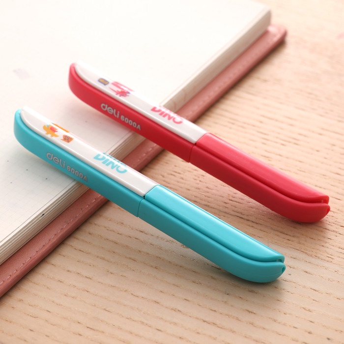 

kertas-pemotong- deli e6000a portable scissors w/sleeve / gunting portabel -pemotong-kertas.