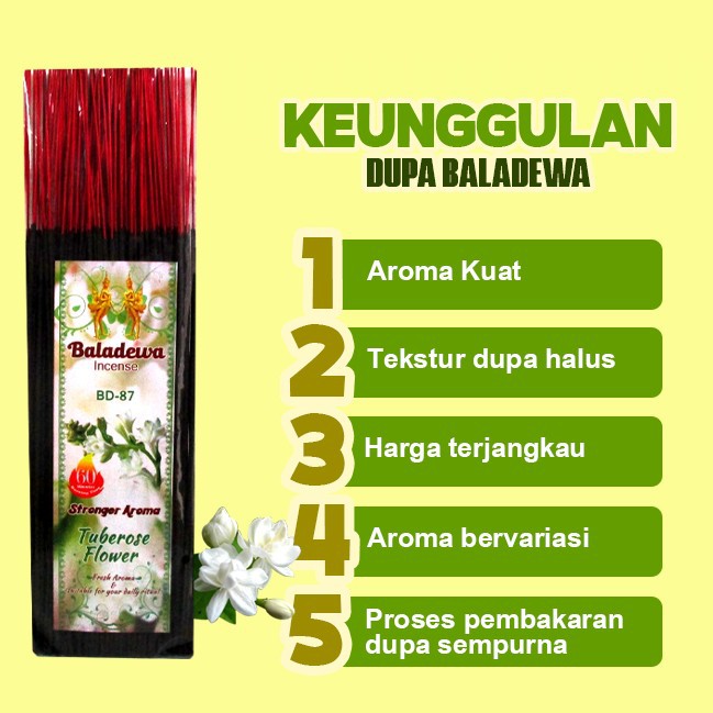 Dupa/ Hio Wangi Harum Baladewa 39 cm 250 gram Tuberose hitam