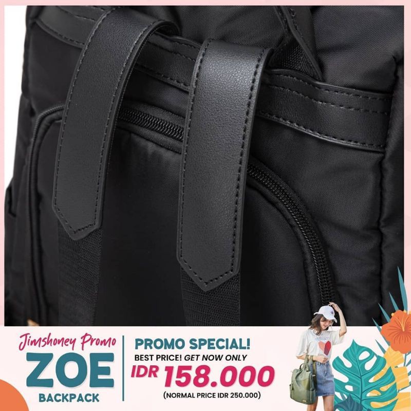 ZOE PLUS BAG JIMSHONEY TAS PUNGGUNG RANSEL TERBARU MURAH ANTI MALING RESLETING BELAKANG