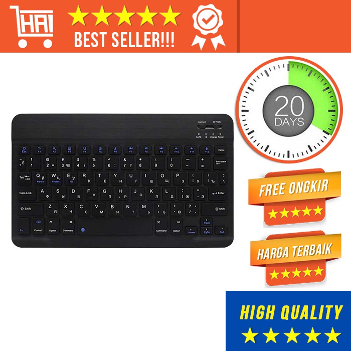 WIRELES RECHARGEABLE KEYBOARD HITAM POLOS HIGH QUALITY KEY BOARD PORTABLE KIBOT LAPTOP KOMPUTER HP