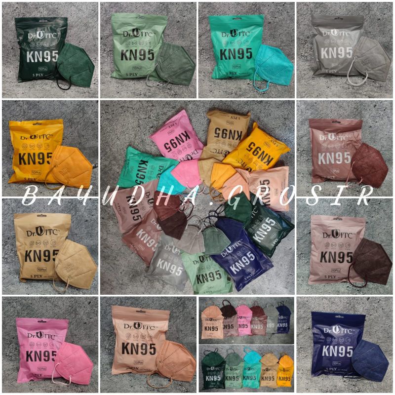 DR ITC KN95 EMBOS - MASKER KN95 5PLY DRITC EMBOS KEMENKES WARNA WARNI & MIX