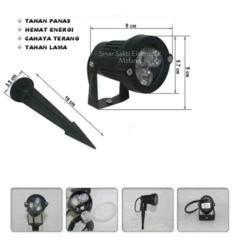 Lampu Led Sorot Tembak Taman LED 3 5 Watt 3W 5W Tancap 3Watt Mata Outdoor