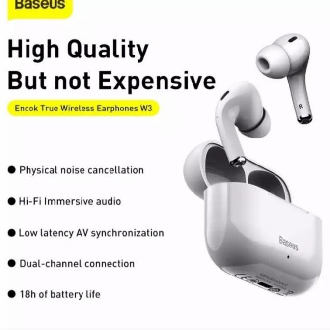 Earphone Baseus Encok W3 True Wireless Bluetooth Tws Headset Eb78368