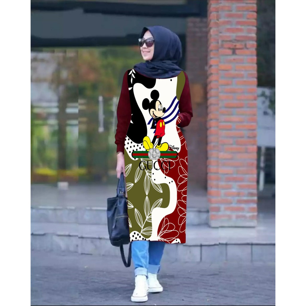 COD TUNIK ATASAN FASHION MUSLIMAH PRINT XXL