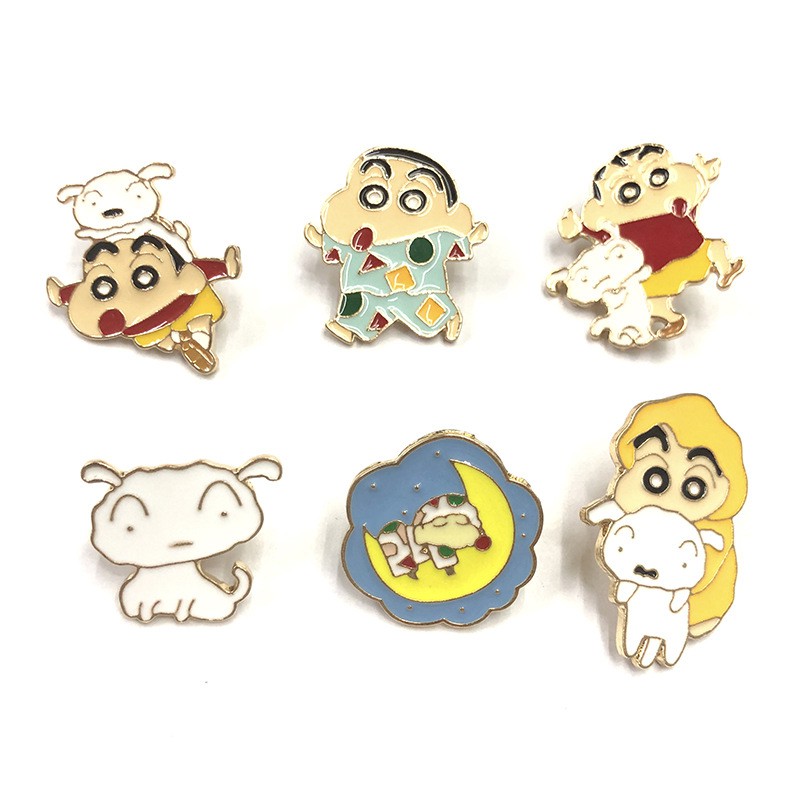 Bros Bentuk Kartun Crayon Shin-Chan Bahan Alloy Untuk Tas Dan Pakaian