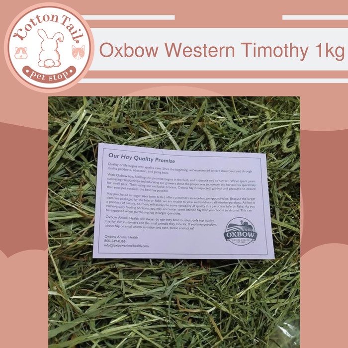 OXBOW Western TIMOTHY Hay 1kg / Rumput Makanan Kelinci, Cavy