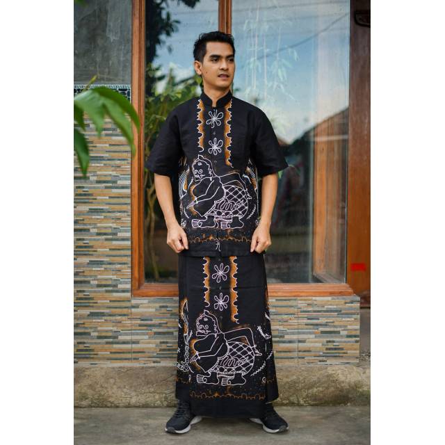 SARUNG DAN KEMEJA KOKO BATIK  TERBARU MOTIF SEMAR  MELALANG 