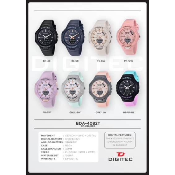 Jam Tangan Wanita Digitec Original BDA-4082T Gratis Ongkir COD