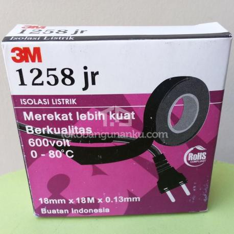 Isolasi Listrik 3m 1258 Jr Hitam Asli / Solasi Kabel 3 M Electric Tape